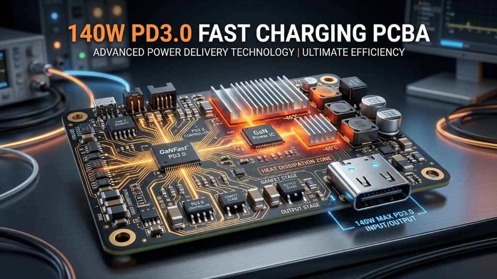 140W PD3.0 Fast Charging PCBA Design: Solve Heat & Compatibility