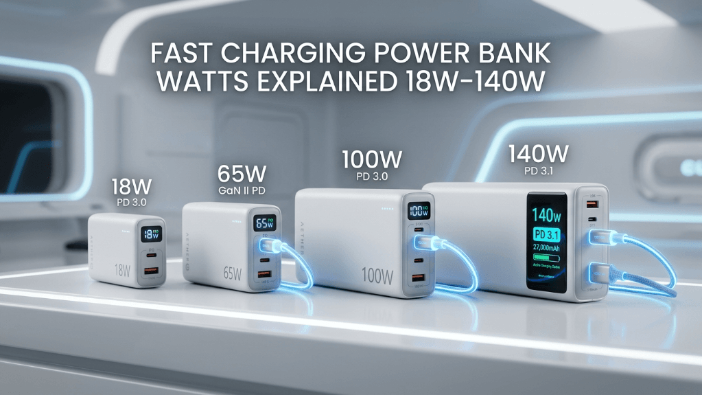 How many watts is A fast charging power bank: 18W to 140W PD Explained