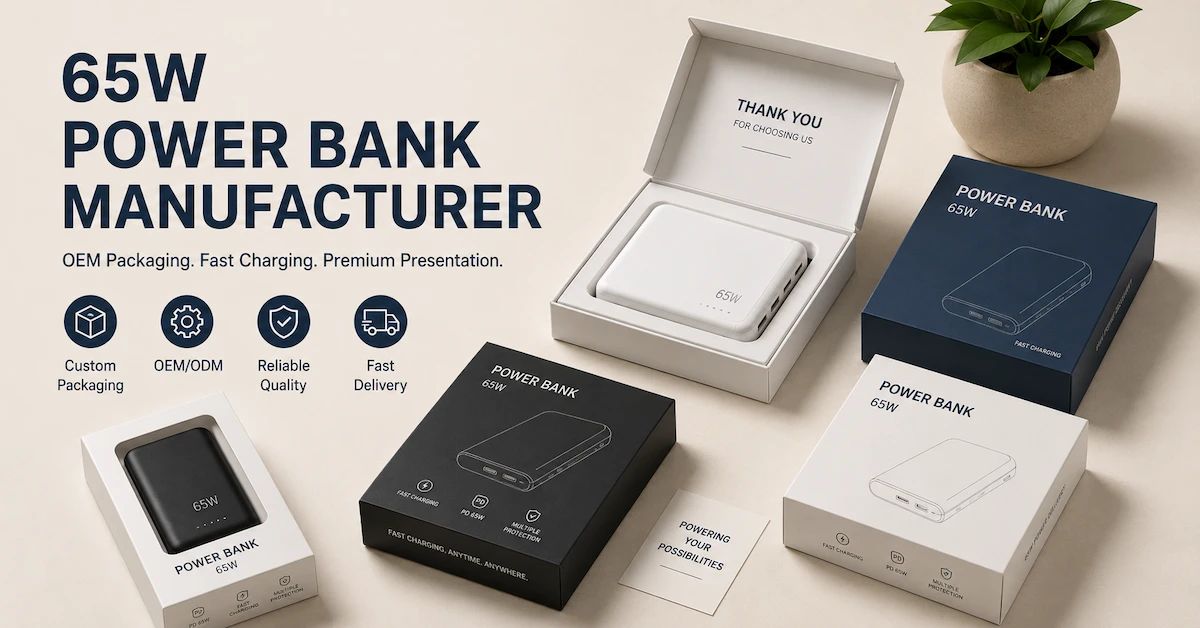 65W Power Bank Manufacturer: How to Choose a Reliable OEM Supplier for Fast-Charging Products