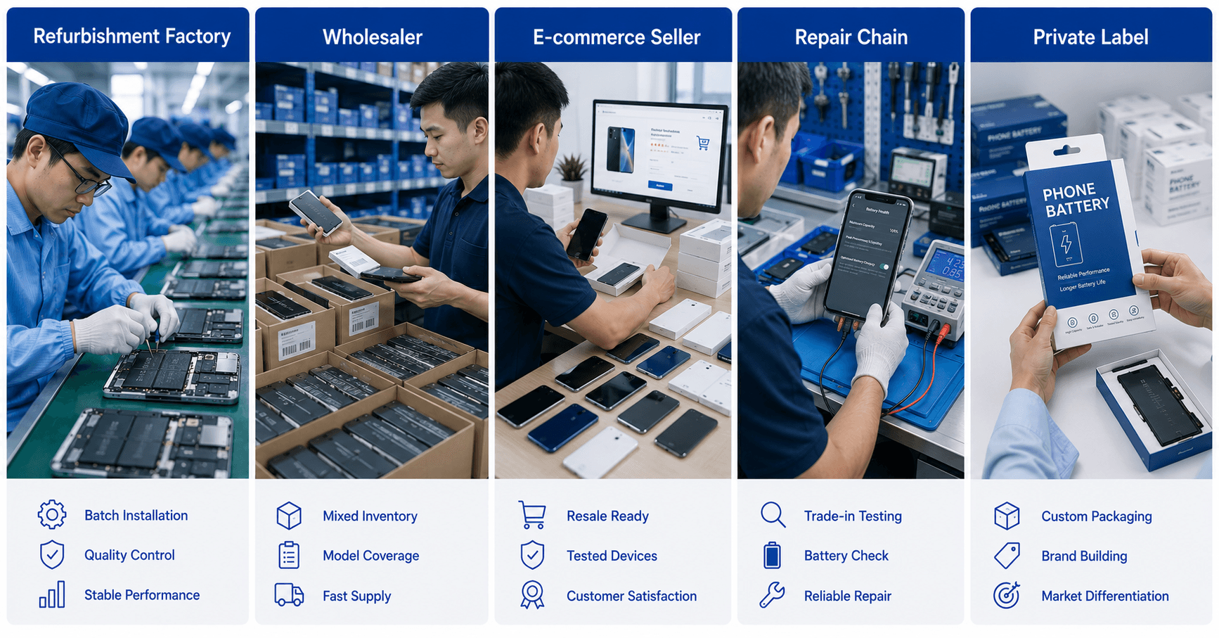 Battery for iPhone Refurbishment: How Refurbished Phone Suppliers Choose Reliable Replacement Batteries