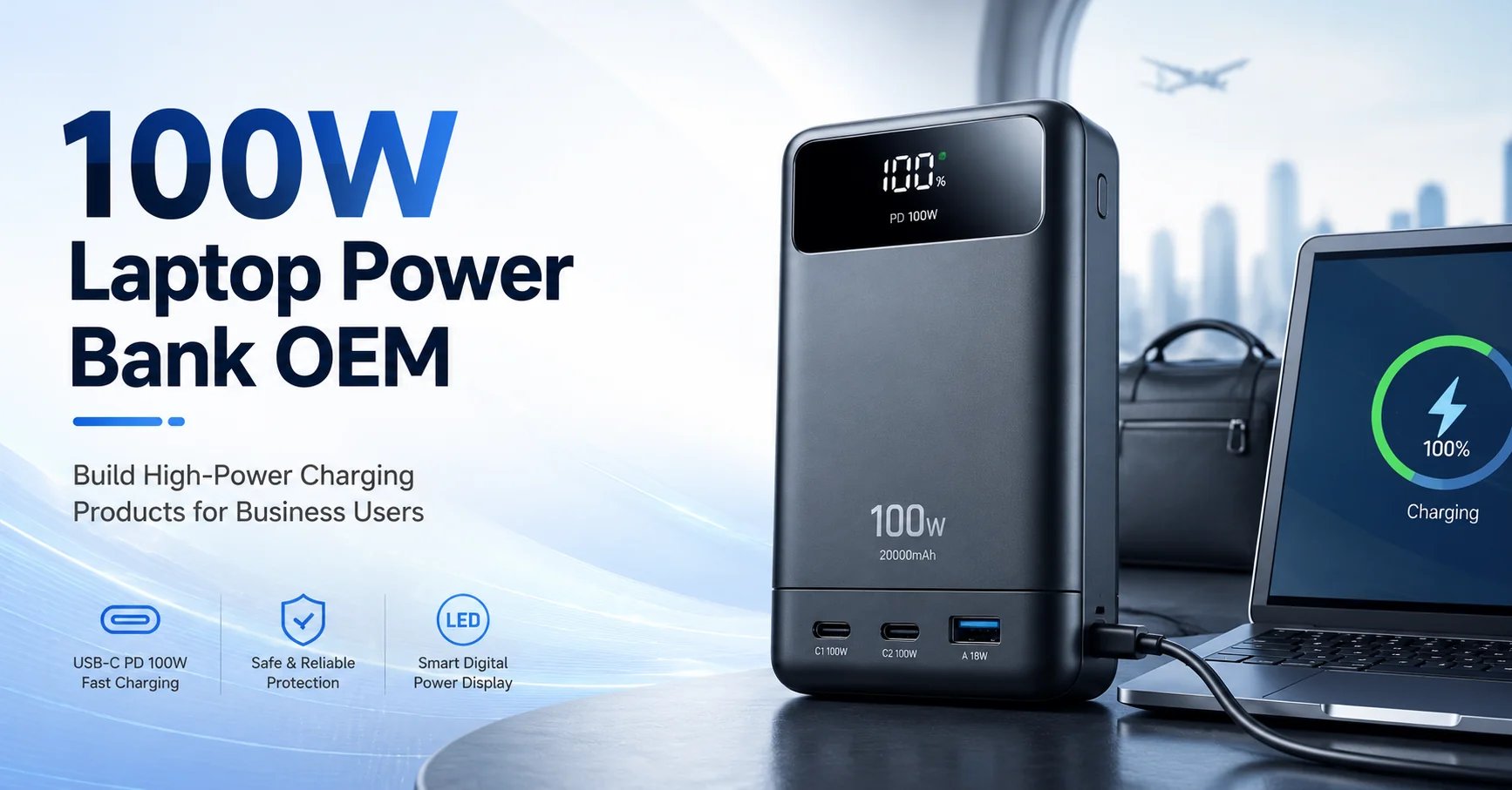 100W Laptop Power Bank OEM: Build High-Power Charging Products for Business Users