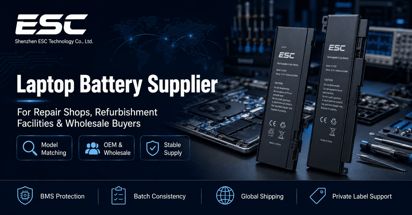 Laptop Battery Supplier for Repair Shops, Refurbishment Facilities and Wholesale Buyers