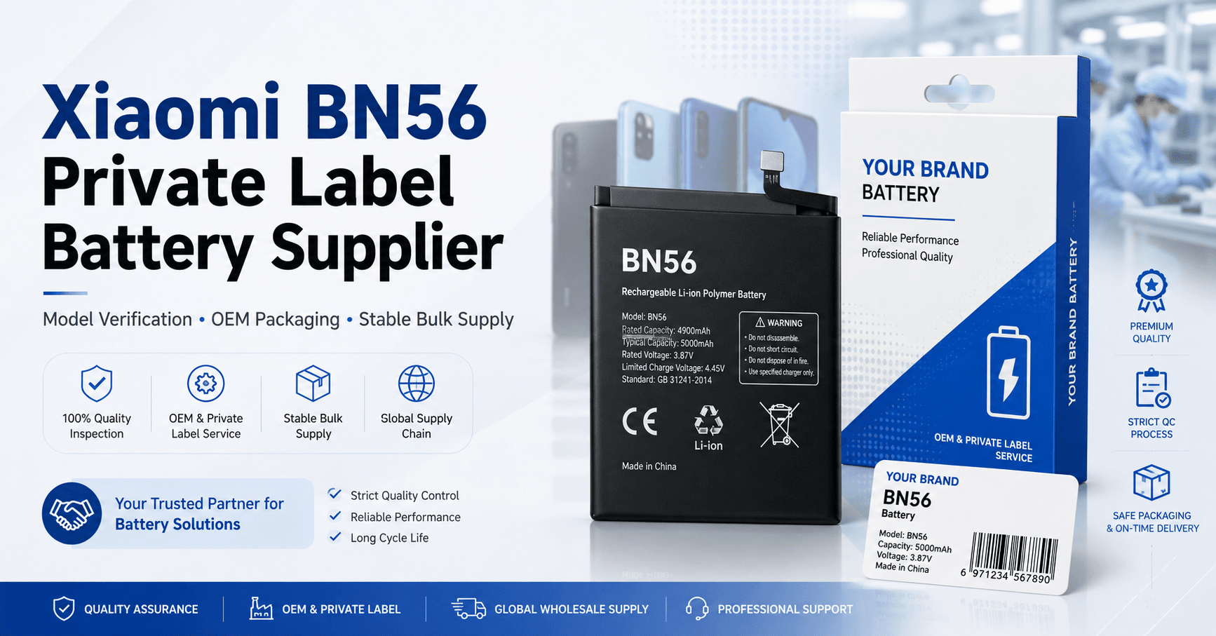 Xiaomi BN56 Private Label Battery Supplier: What B2B Buyers Should Check Before Bulk Orders