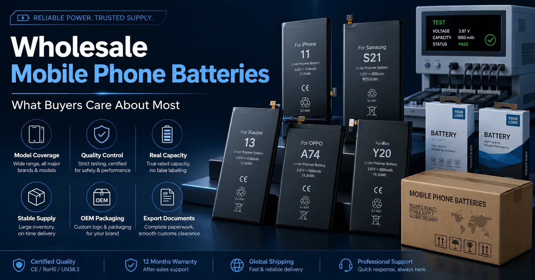 Wholesale Mobile Phone Batteries: What B2B Buyers Should Check Before Bulk Orders