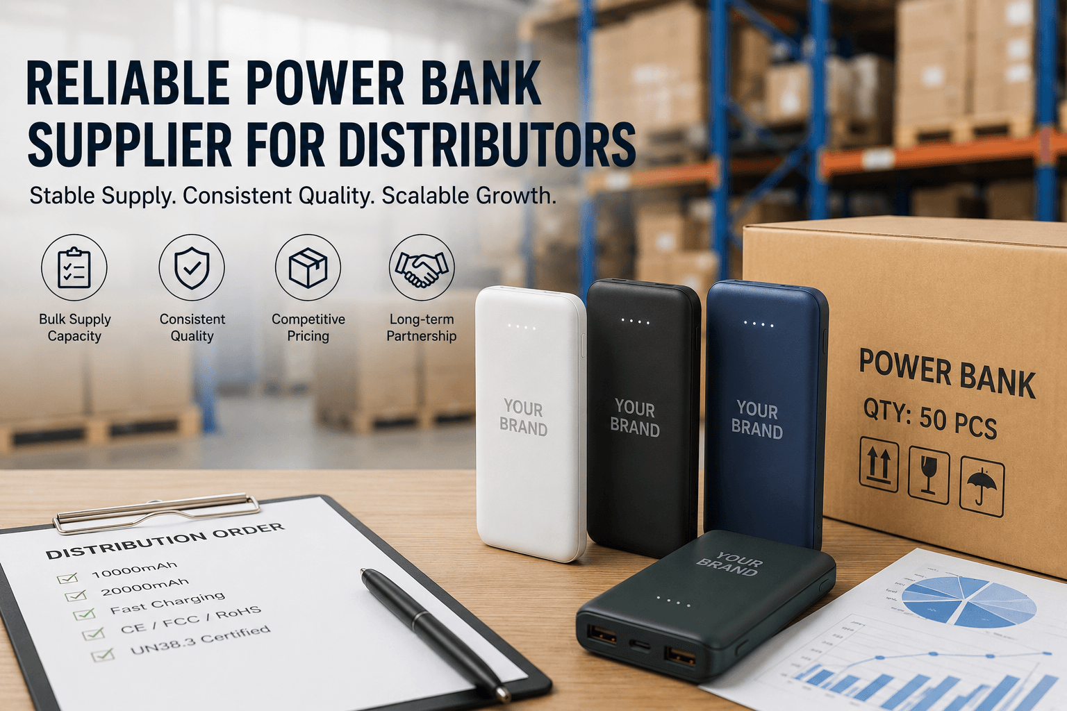 Power Bank Supplier for Distributors: How to Secure Stable Supply and Competitive Pricing