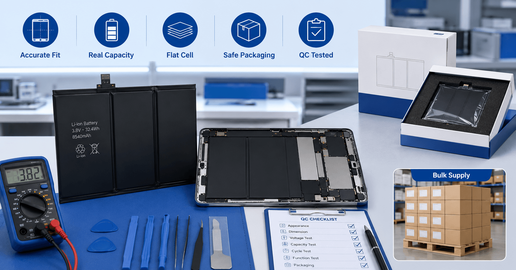 iPad Battery Supplier: How Repair Shops and Wholesalers Choose Reliable Tablet Replacement Batteries