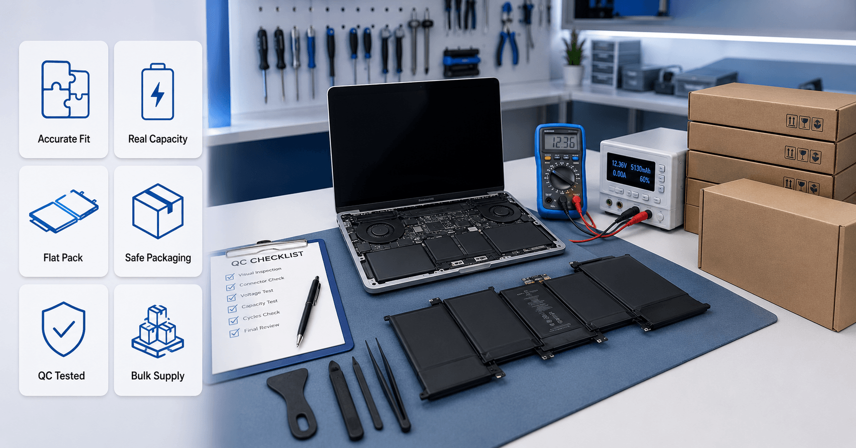 MacBook Battery Factory: How Repair Shops and Wholesalers Choose Reliable Laptop Replacement Batteries