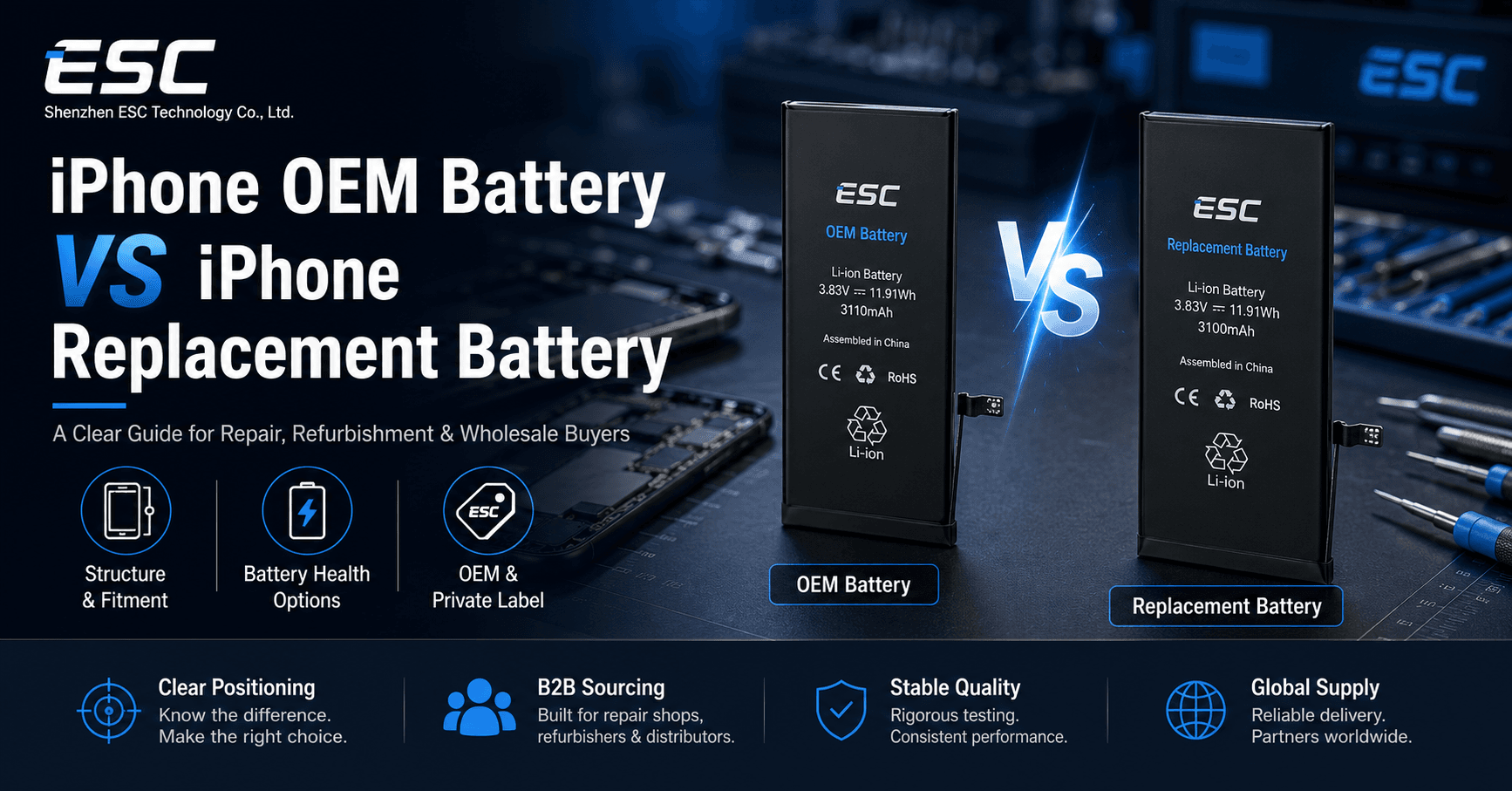 iPhone OEM Battery vs iPhone Replacement Battery: What Repair Buyers Should Know