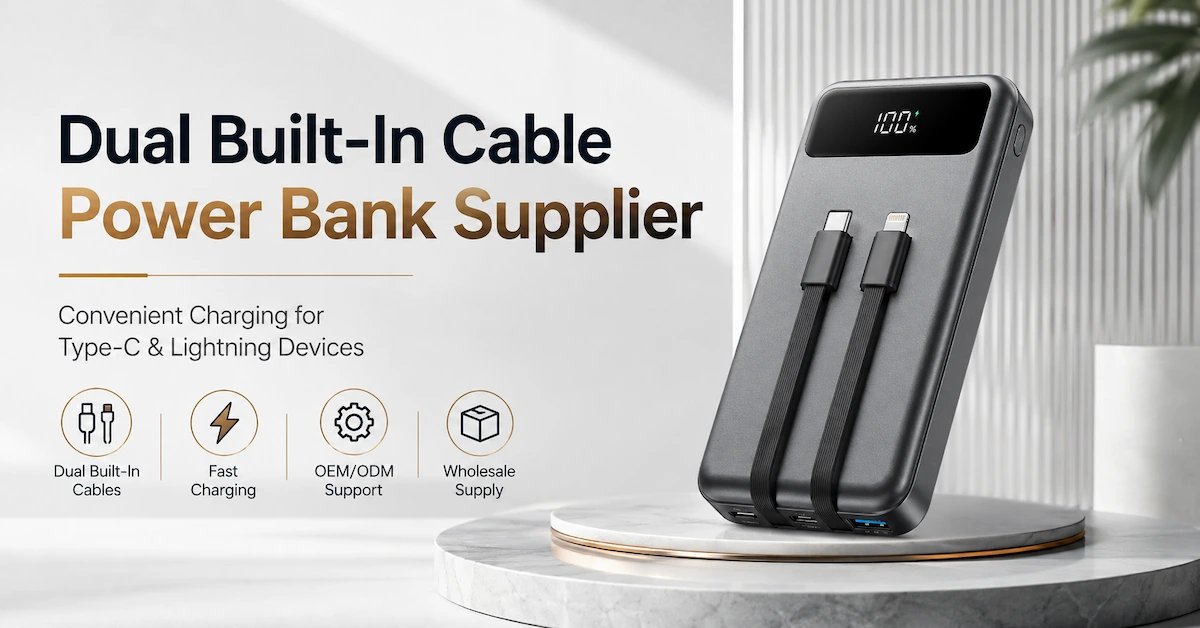 Dual Built-In Cable Power Bank Supplier: A B2B Guide for Type-C and Lightning Charging Products