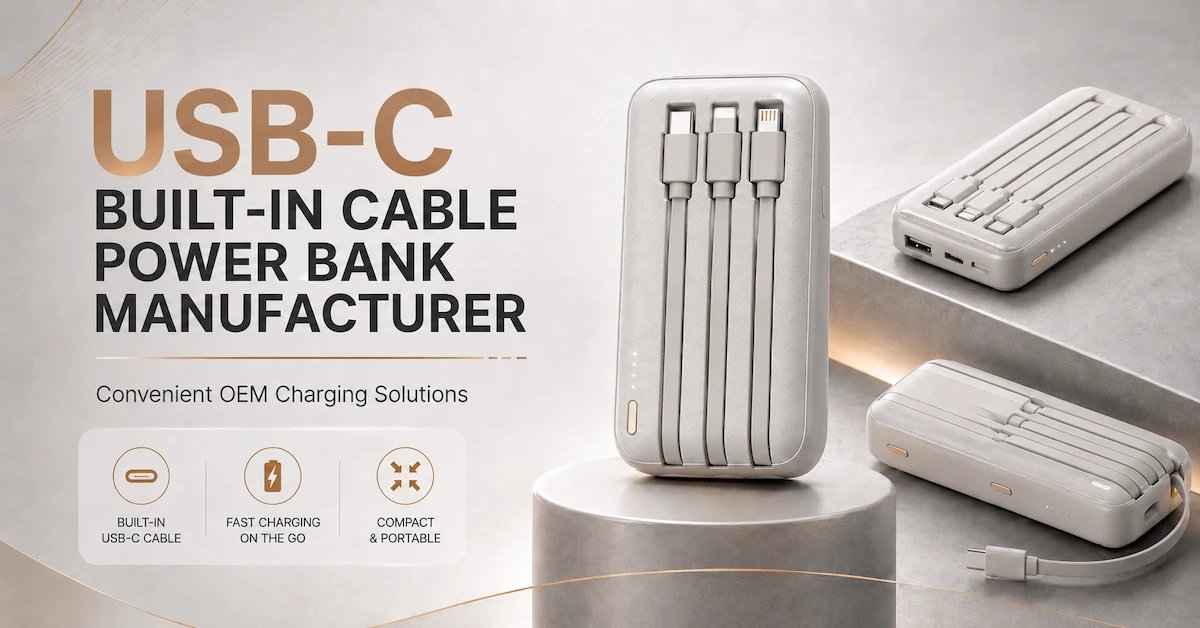 USB-C Built-In Cable Power Bank Manufacturer: An OEM Sourcing Guide for Modern Charging Brands