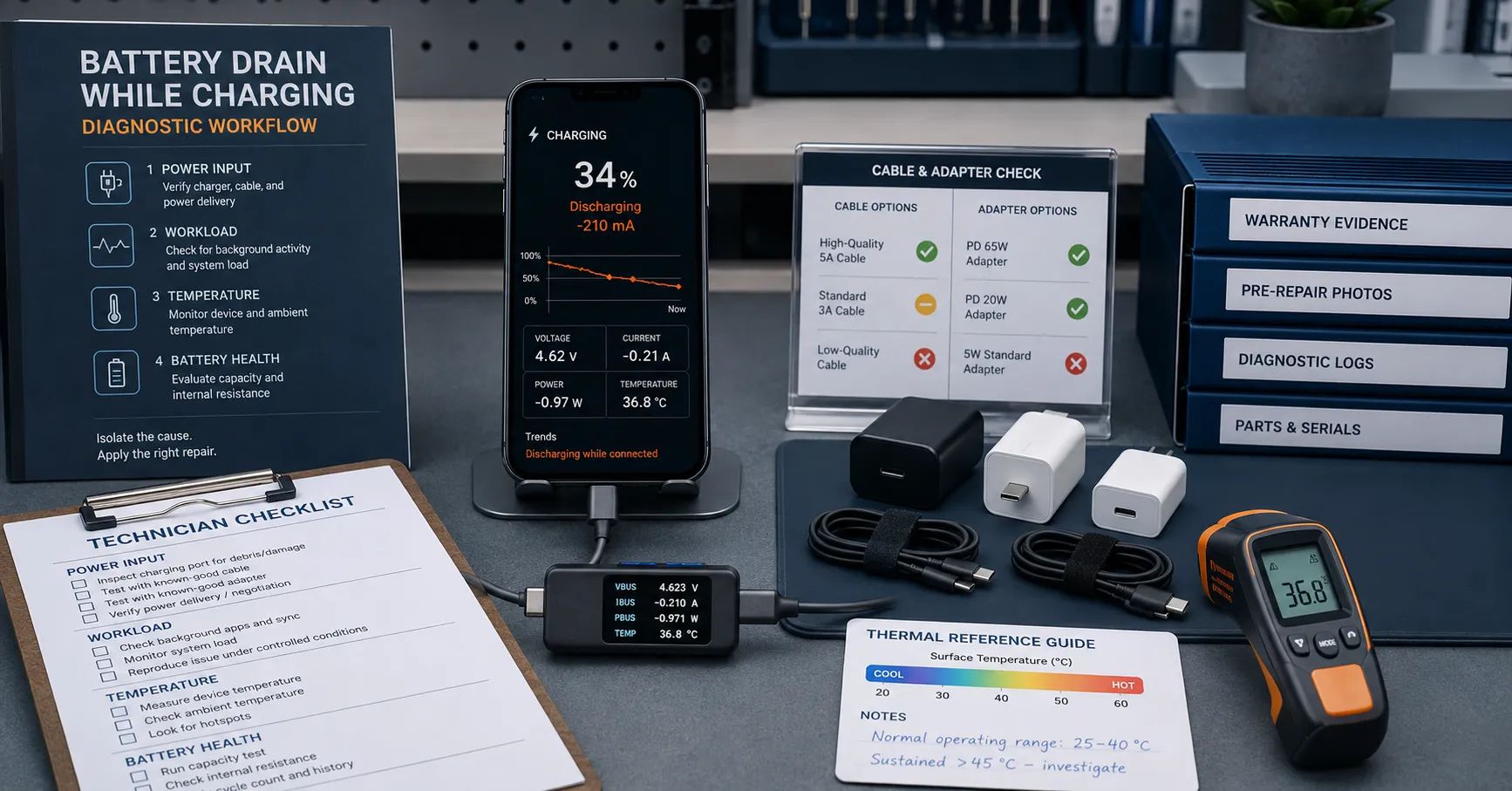 iPhone Battery Drains While Charging: A B2B Repair Diagnosis and Warranty SOP