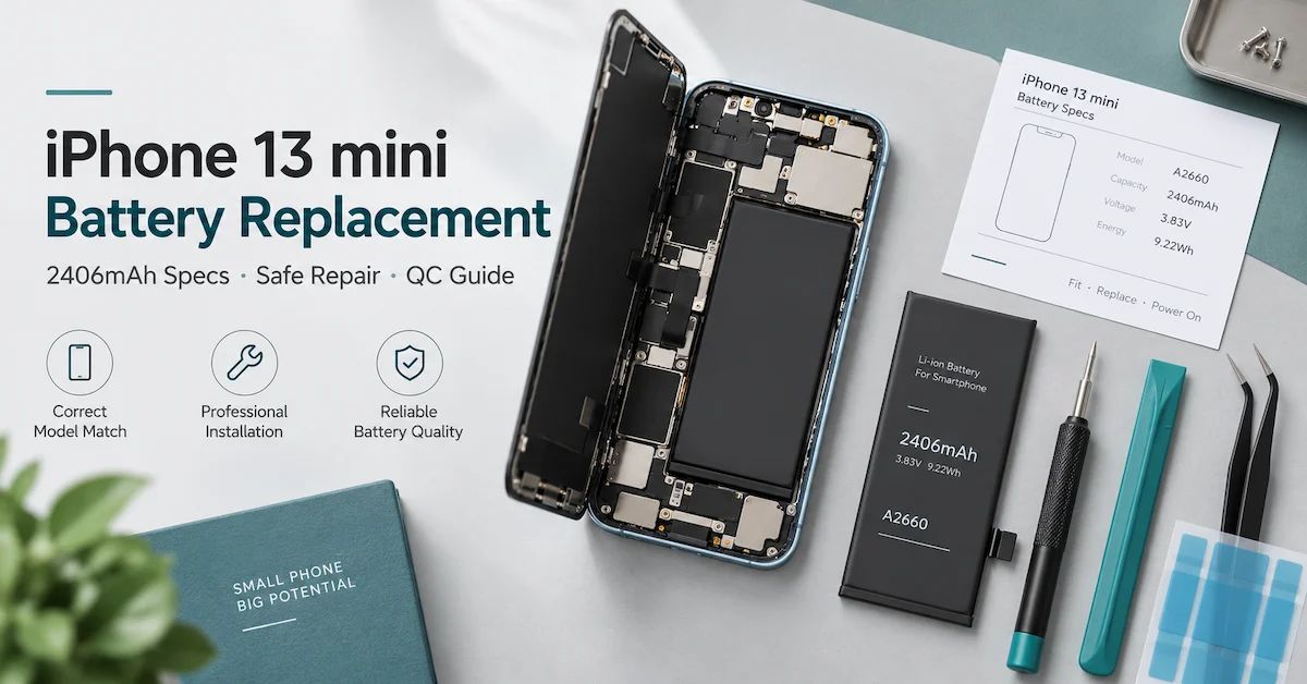 iPhone 13 Mini Battery Replacement: 2406mAh Specifications, Safe Repair Process, Battery Health Issues, and Wholesale Buying Guide
